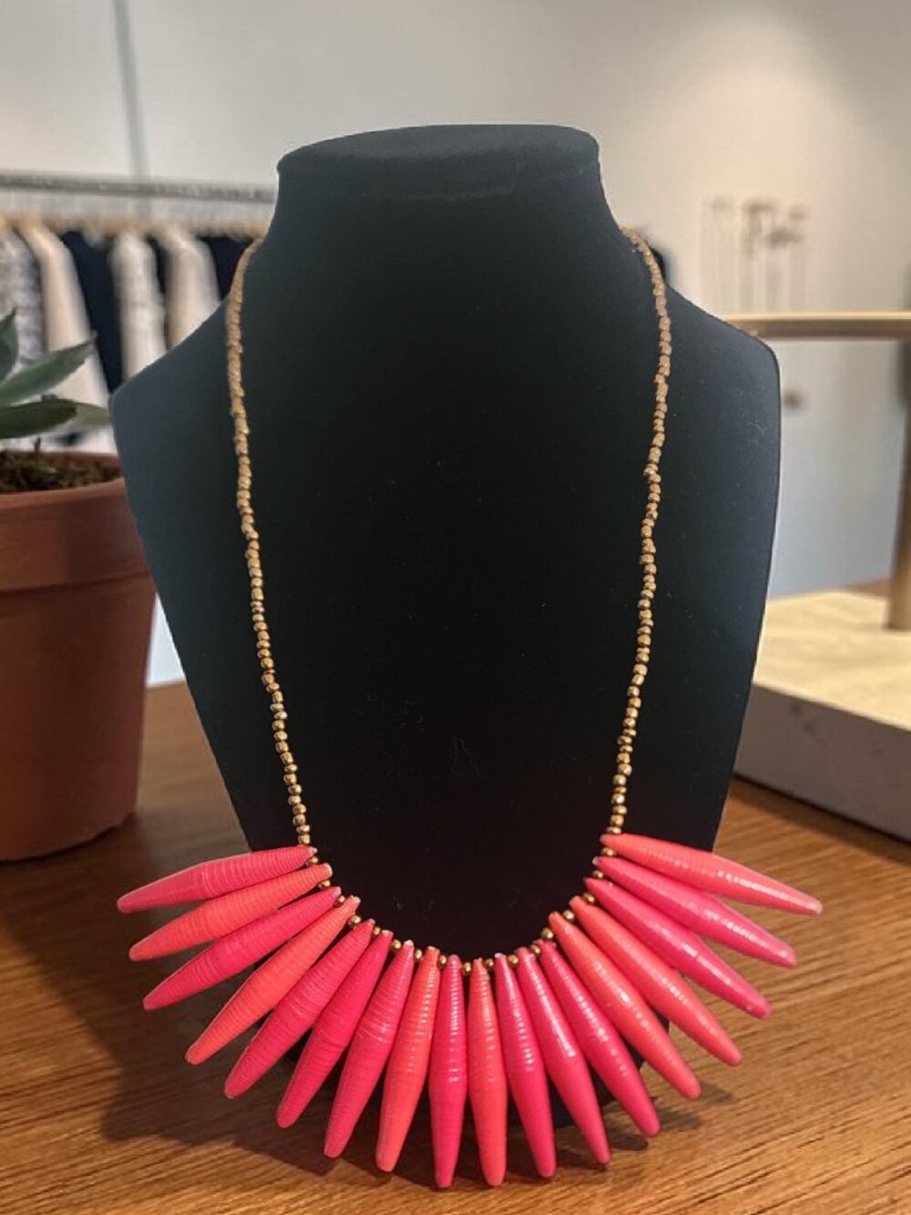 Teng Yue Red Spike Statement Necklace